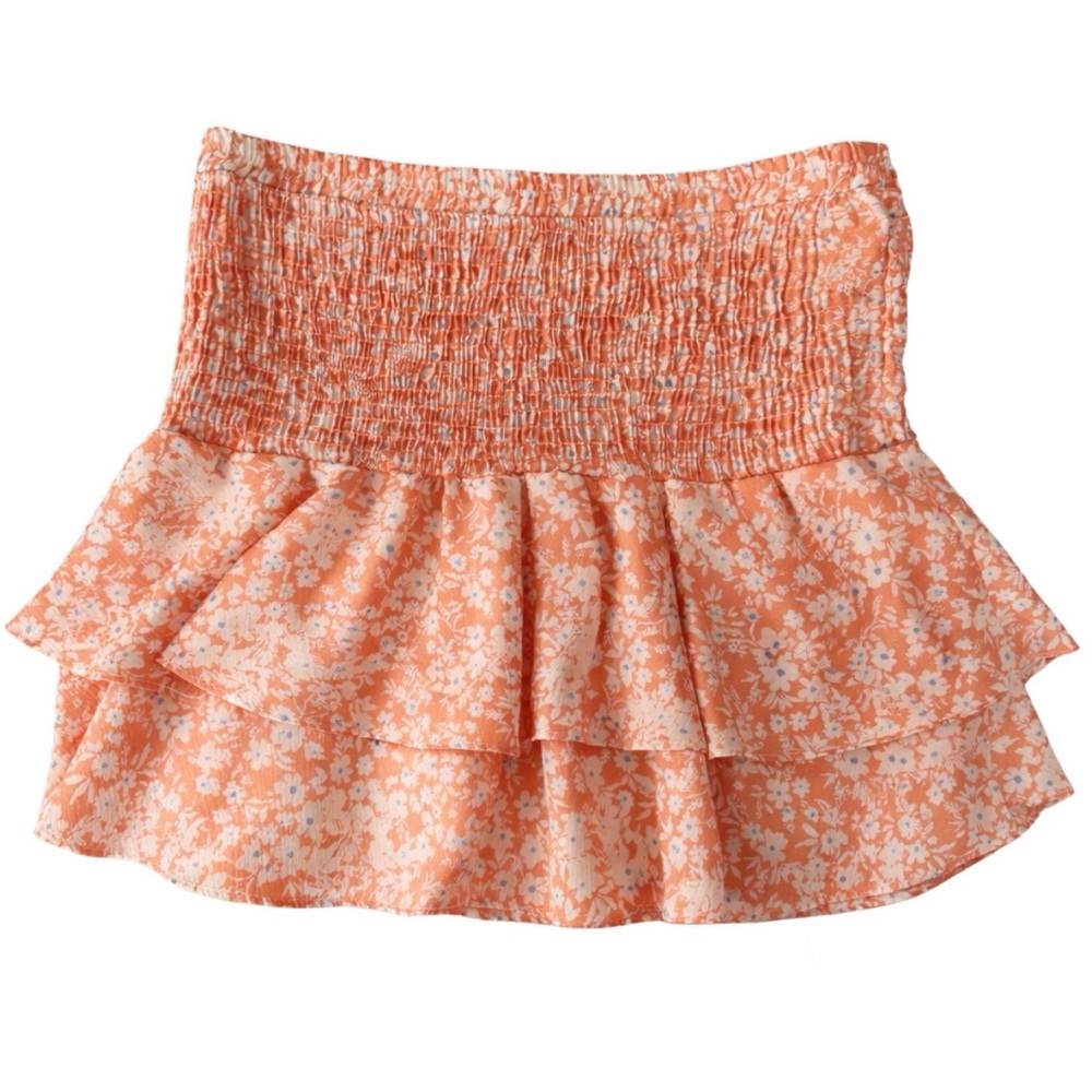 Everly Floral Orange Women's Skirt Small, Made in the USA